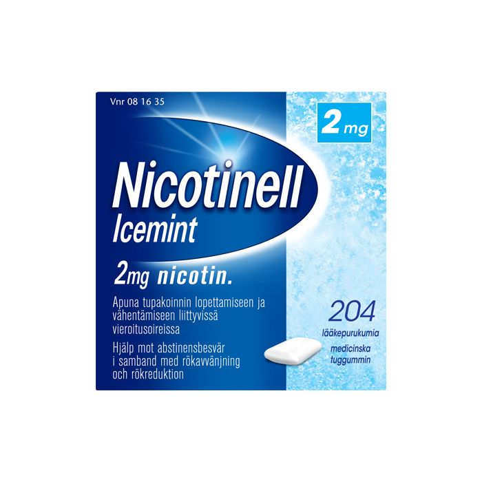 NICOTINELL ICEMINT lääkepurukumi 2 mg 204 fol