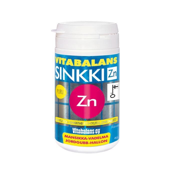 Vitabalans Sinkki Zn mansikka/vadelma 90 tabl kuva 1