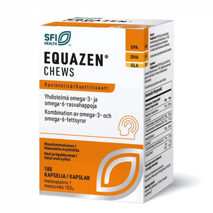 Equazen chews mansikka rasvahappovalmiste 180 kpl kuva 2