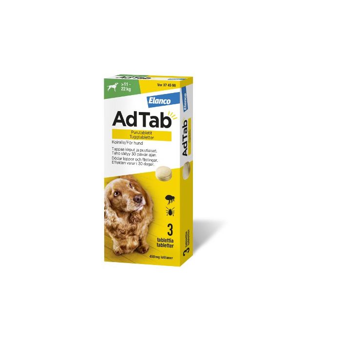 ADTAB purutabletti 450 mg koiralle (> 11–22 kg) 3 fol kuva 2