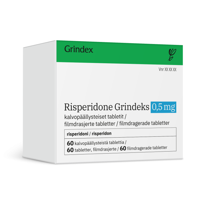 RISPERIDONE GRINDEKS tabletti, kalvopäällysteinen 0,5 mg 60 fol