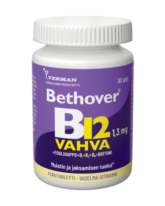 Bethover Vahva B12 Vadelma-Sitruuna 30 tabl