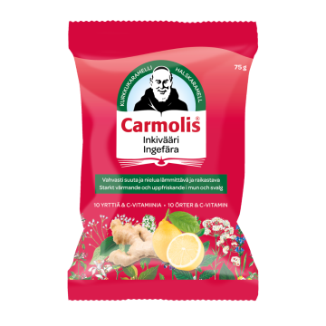 Carmolis Inkivääri Kurkkukaramelli 75 g
