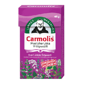 Carmolis Mustaherukka yrttipastilli 45 g