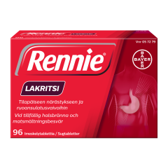 RENNIE LAKRITSI imeskelytabletti 96 fol