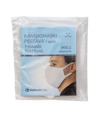 Kangasmaski, pestävä L valkoinen 100 % puuvilla 1 kpl