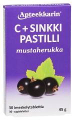 Apteekkarin C+ Sinkki mustaherukka 30 kpl