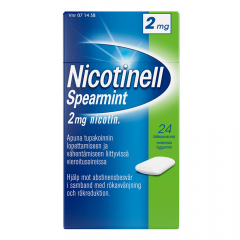 NICOTINELL SPEARMINT 2 mg lääkepurukumi 24 fol